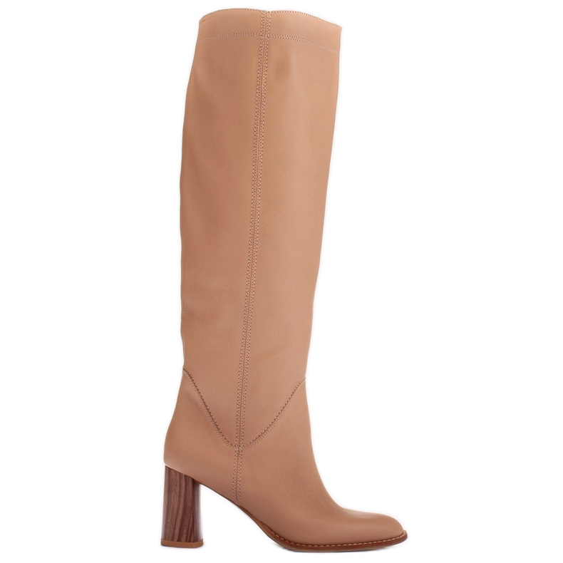 Marco Shoes botas de tacón alto beige
