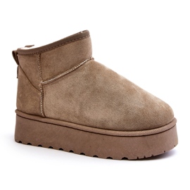 Botas de nieve con plataforma y forro de pelo para mujer, verde Xamella