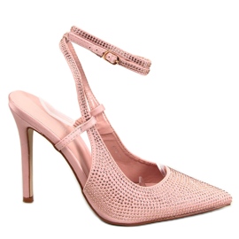 Alfileres atados con piedras Bonnie Nude rosado
