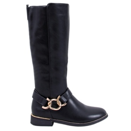 Devers Botas negras con eslabones de cadena negro