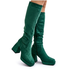 Botas aislantes para mujer con tacones enormes, verde Layala