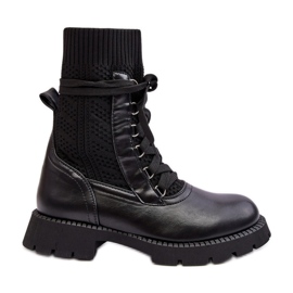 Botines de Mujer con Calcetín con Cordones Negro Gentiana