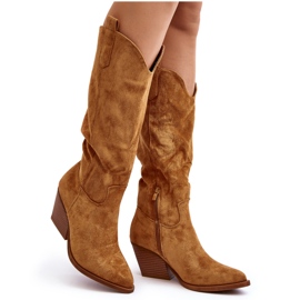Botas Cowboy Por Encima De La Rodilla Mujer Camel Oppore marrón