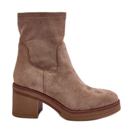 Botas Mujer Tacón Alto Beige Argastis