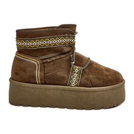 Botas de nieve de mujer con suela gruesa y cordones, verde Milson