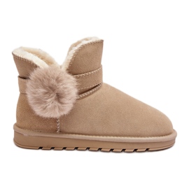 Botas de nieve de mujer Eraclio en ante con recortes en color beige