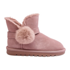 Botas de nieve para mujer de ante con recortes, rosa Eraclio