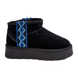 Botas de nieve para mujer de ante y suela gruesa, negro Vebissat