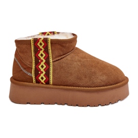 Botas de nieve mujer ante con suela gruesa camel Vebissat marrón