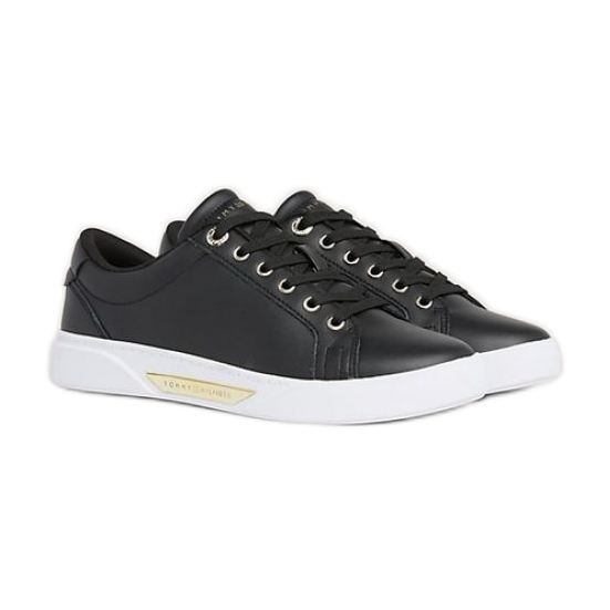 Tommy Hilfiger Tommy Hilfigker Zapatos Golden Hw Court Sneaer W FW0FW075600GJ negro