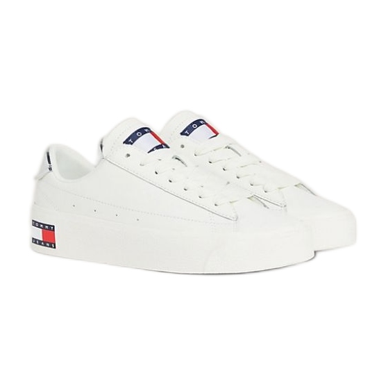 Zapatillas Tommy Hilfiger Vulc Lealther Plat Lc M EN0EN02284YBL blanco