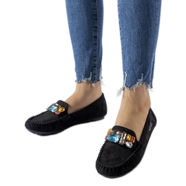 Mocasines negros con adornos decorativos de Fusco