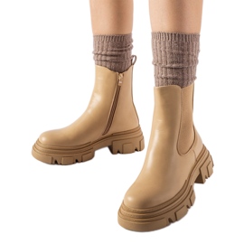 Botines beige con aplicación de goma D'Isola
