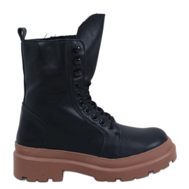 Botines con cordones y protector Kinchs NERO/AMBRA negro