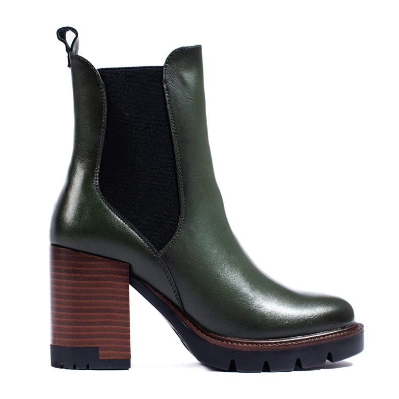 W. Potocki Botas Chelsea Potocki verde oscuro con tacones altos W. Potocki Botas Chelsea Potocki verde oscuro con tacones altos
