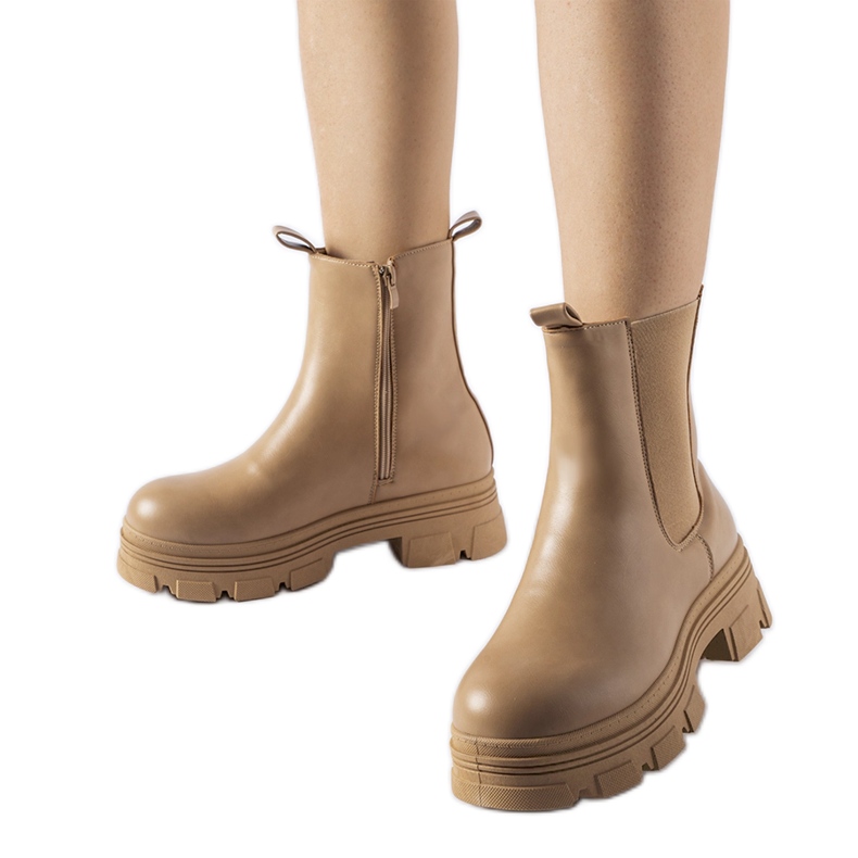 Botines beige con plataforma Placido