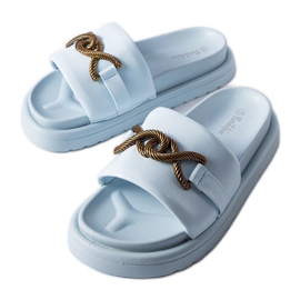 Chanclas plataforma Frédérique azul