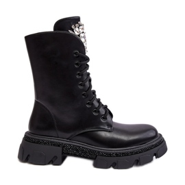 Botines Worker Mujer Con Adorno Negro Ventora
