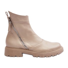 Botas Planas Mujer Piel Laura Messi 2620/199 Beige Claro Botas Planas Mujer Piel Laura Messi 2620/199 Beige Claro