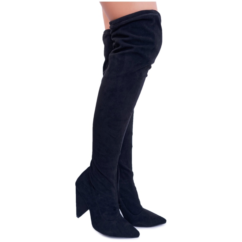 Botas Tacón Alto Mujer Lu Boo Gamuza Negro Tamar