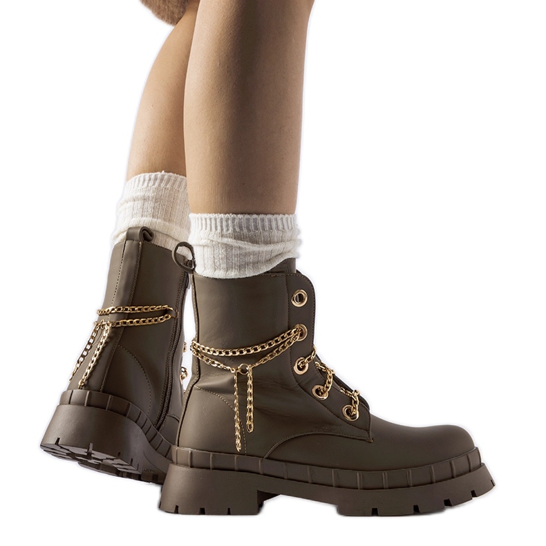 Botas de montaña marrones con cadena Alcin marrón Botas de montaña marrones con cadena Alcin marrón