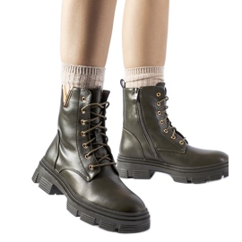 Botas de trabajo aislantes de color verde oscuro con recorte Fru