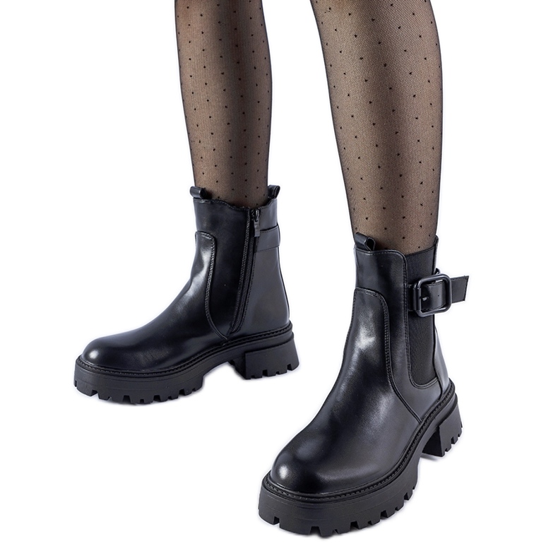 Botas aislantes negras con hebilla Casola negro