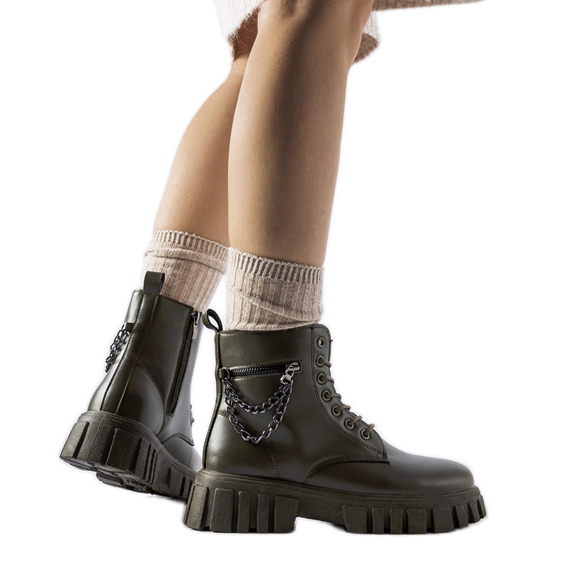 Botines Spadafore verde oscuro con bolsillo Botines Spadafore verde oscuro con bolsillo