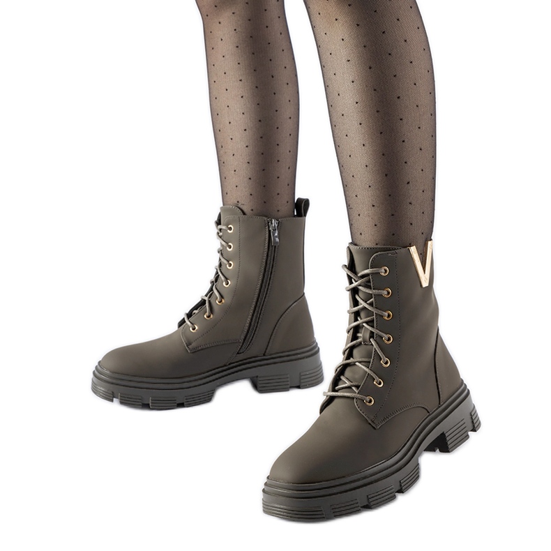 Botines Fru verde oscuro con aislamiento mate Botines Fru verde oscuro con aislamiento mate