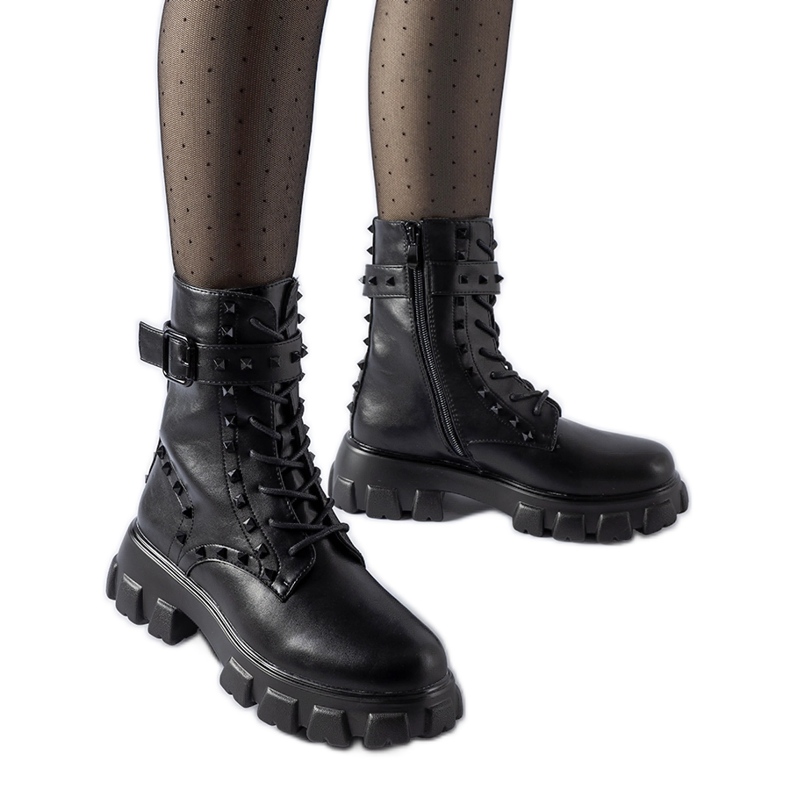 Botas de trabajadores negras decoradas con tachuelas Chamberlain negro