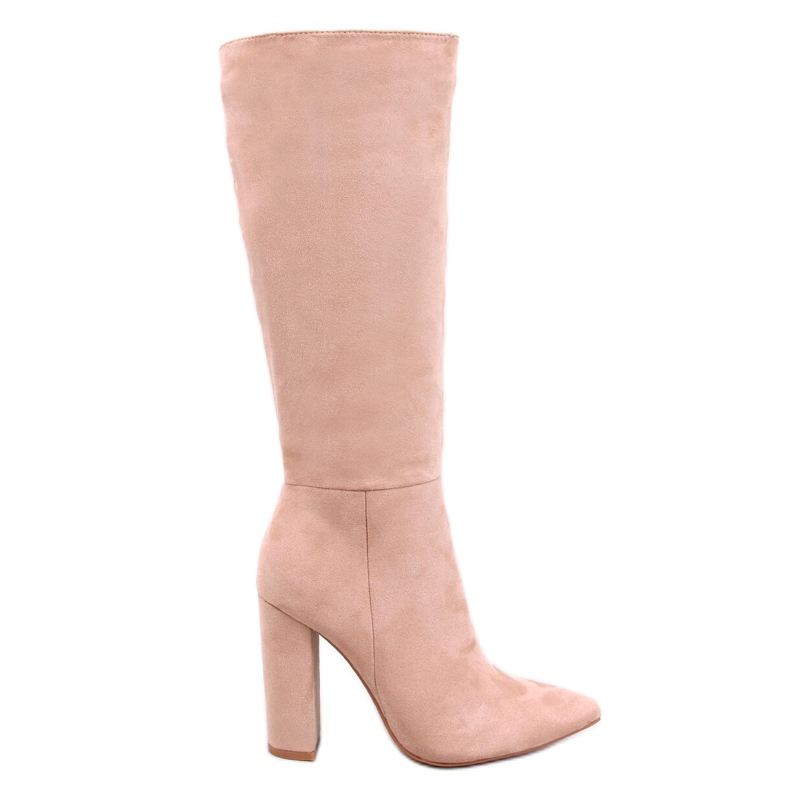 Botas tacón estable Maureen Khaki beige