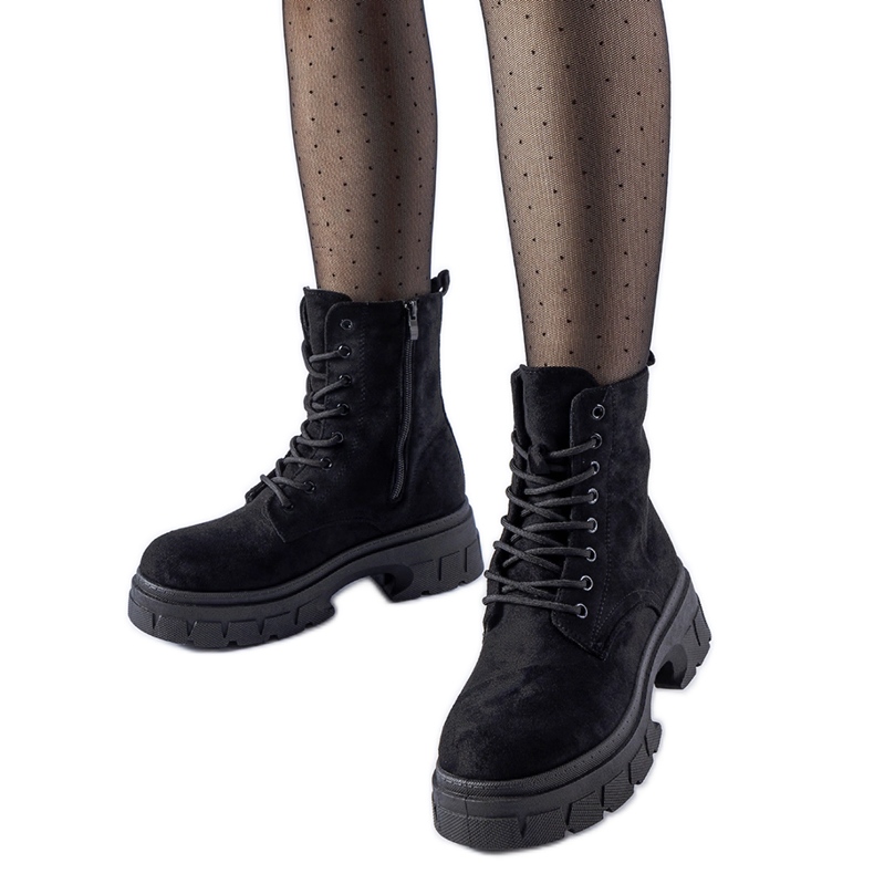 Zapatos de trabajo negros con suela gruesa Qureshi.