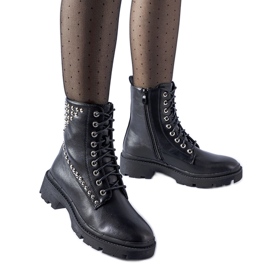 Botas de trabajo negras decoradas con tachuelas Bobbitt negro