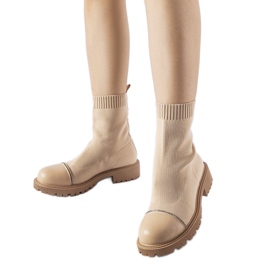 Botines calcetín marrones con pedrería de Vail marrón