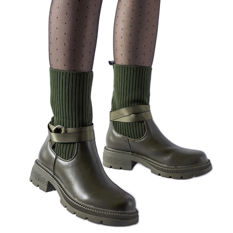 Botines tipo calcetín con aislamiento verde oscuro de Picker