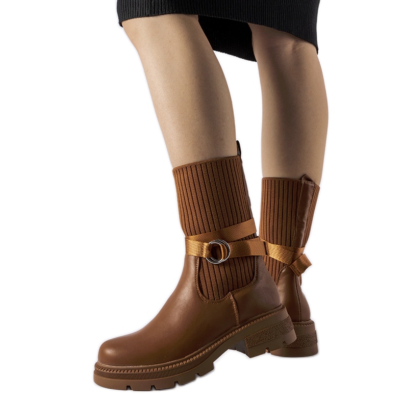 Botines tipo calcetín con aislamiento marrones de Picker marrón