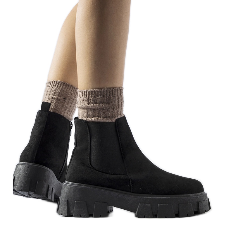 Botas bajas negras con suela maciza de Willo. negro Botas bajas negras con suela maciza de Willo. negro