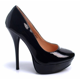 Ideal Shoes Pasadores de plataforma pintados negro