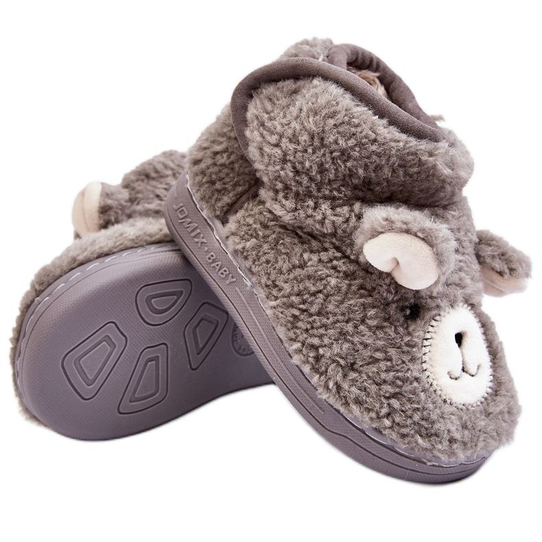 Pantuflas Infantiles Térmicas Con Osito, Gris Eberra Pantuflas Infantiles Térmicas Con Osito, Gris Eberra