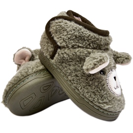 Pantuflas Infantiles Térmicas Con Osito Verde Eberra