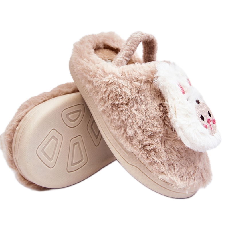 Pantuflas Infantiles Conejito de Pelo Beige Dicera