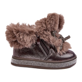 Botas de nieve para niños con cremallera y pelo, marrón, Hanija Botas de nieve para niños con cremallera y pelo, marrón, Hanija