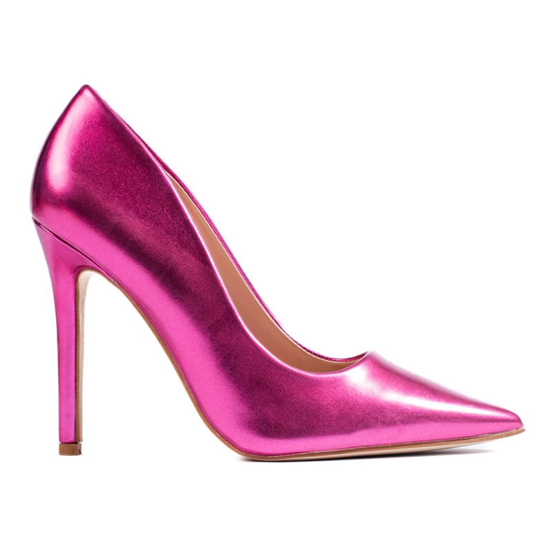 Salón stiletto Shelovet rosa metalizado rosado