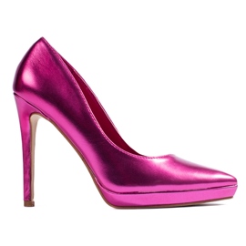 Salón Shelovet fucsia metalizado tacón alto violeta