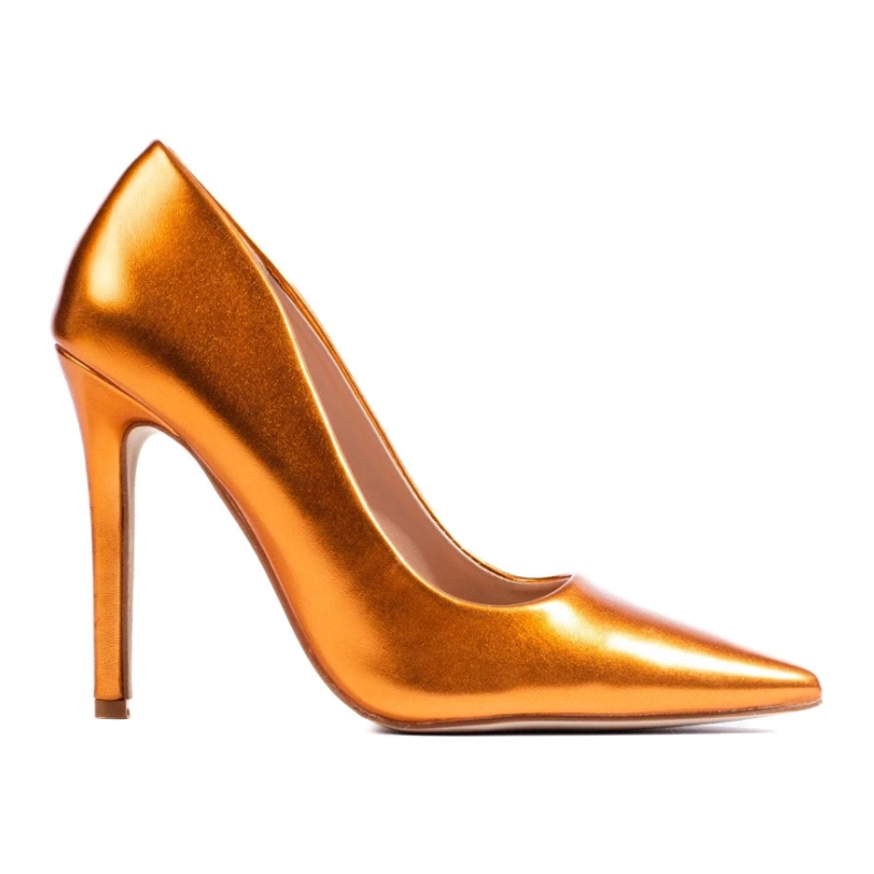 Zapatos de tacón Shelovet naranja metalizado