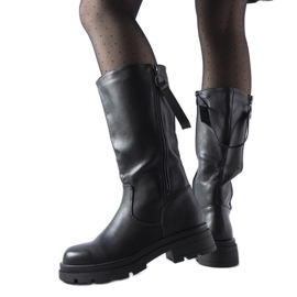 Botas negras con cremallera Nansen decorativa. negro Botas negras con cremallera Nansen decorativa. negro