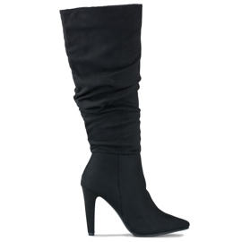 Botas tacón mujer ante negro