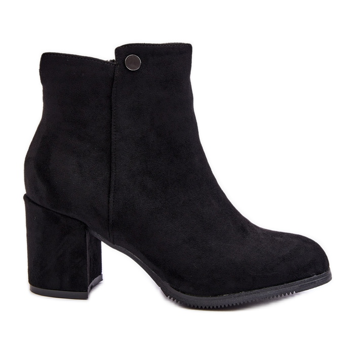 Botines Mujer Ante Tacón Alto Negro Selela
