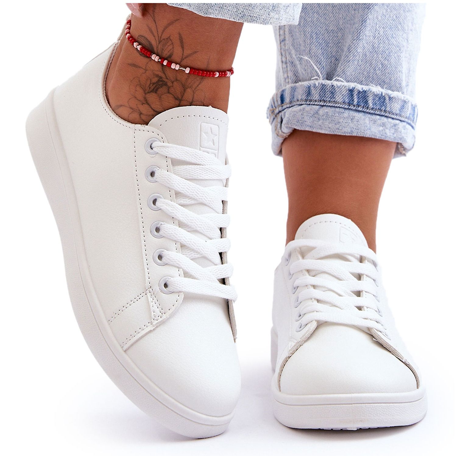 News Zapatillas Cl sicas Mujer Piel Blanco Unlimited KeeShoes