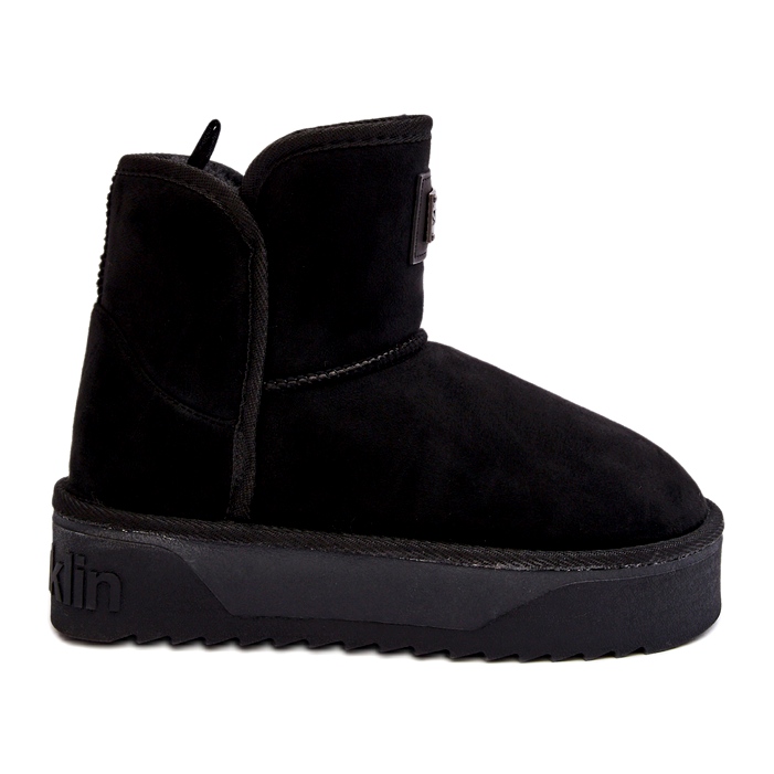 Botas de nieve de mujer vegana impermeable en la plataforma negra D.franklin negro